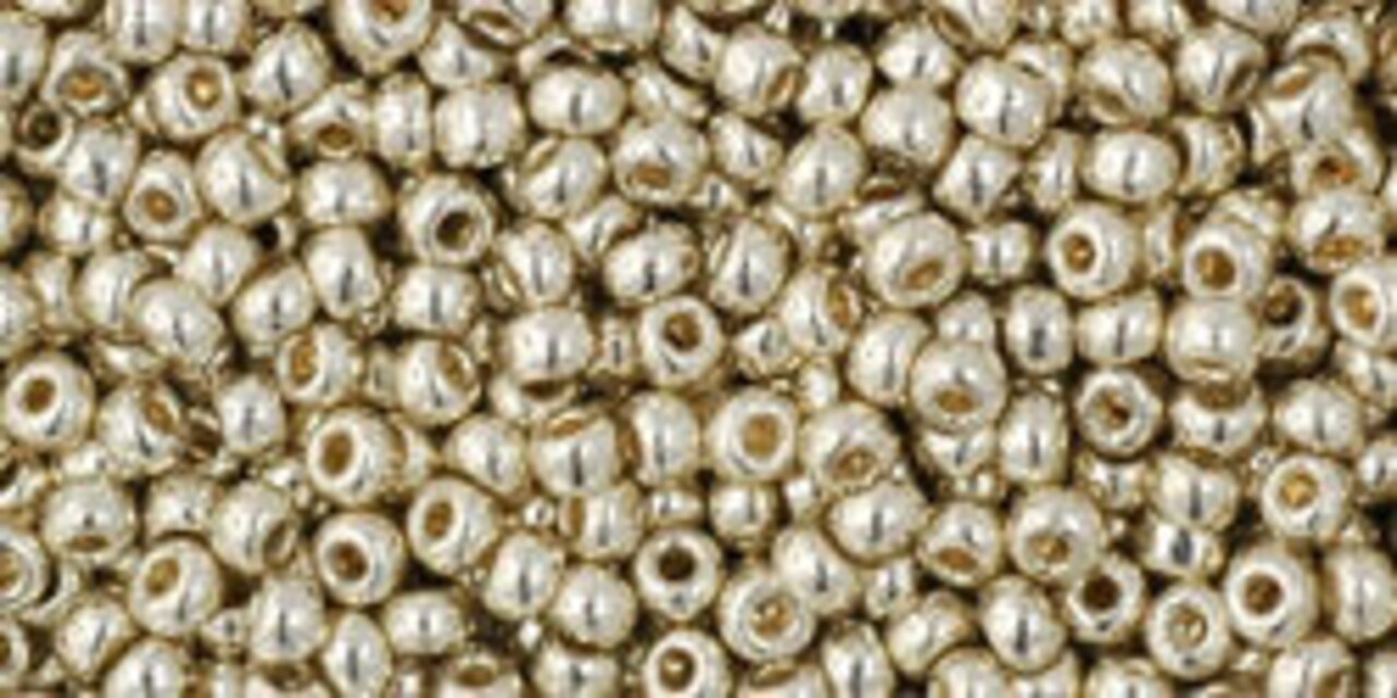 Toho 11/0 Round Japanese Seed Bead, #558PF, Galvanized Aluminum PermaFinish, 13 grams